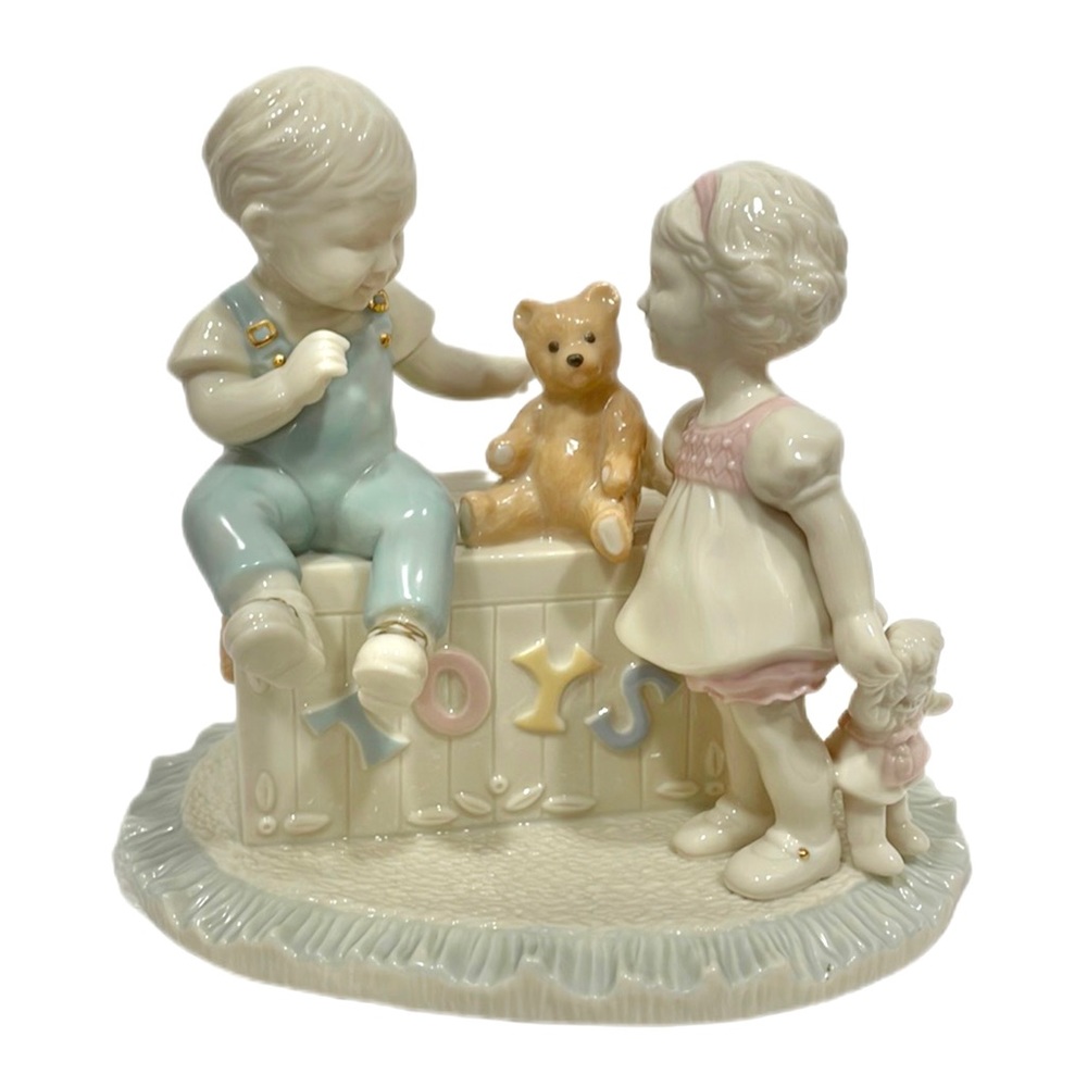 LENOX Constant Companions Boy & Girl Ceramic Figurine EUC